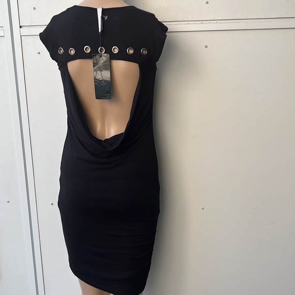 Black drape back grommets dress sizeSP - Picture 3 of 6